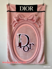 Dior Pink Bow Mirror Flannel Blanket D100